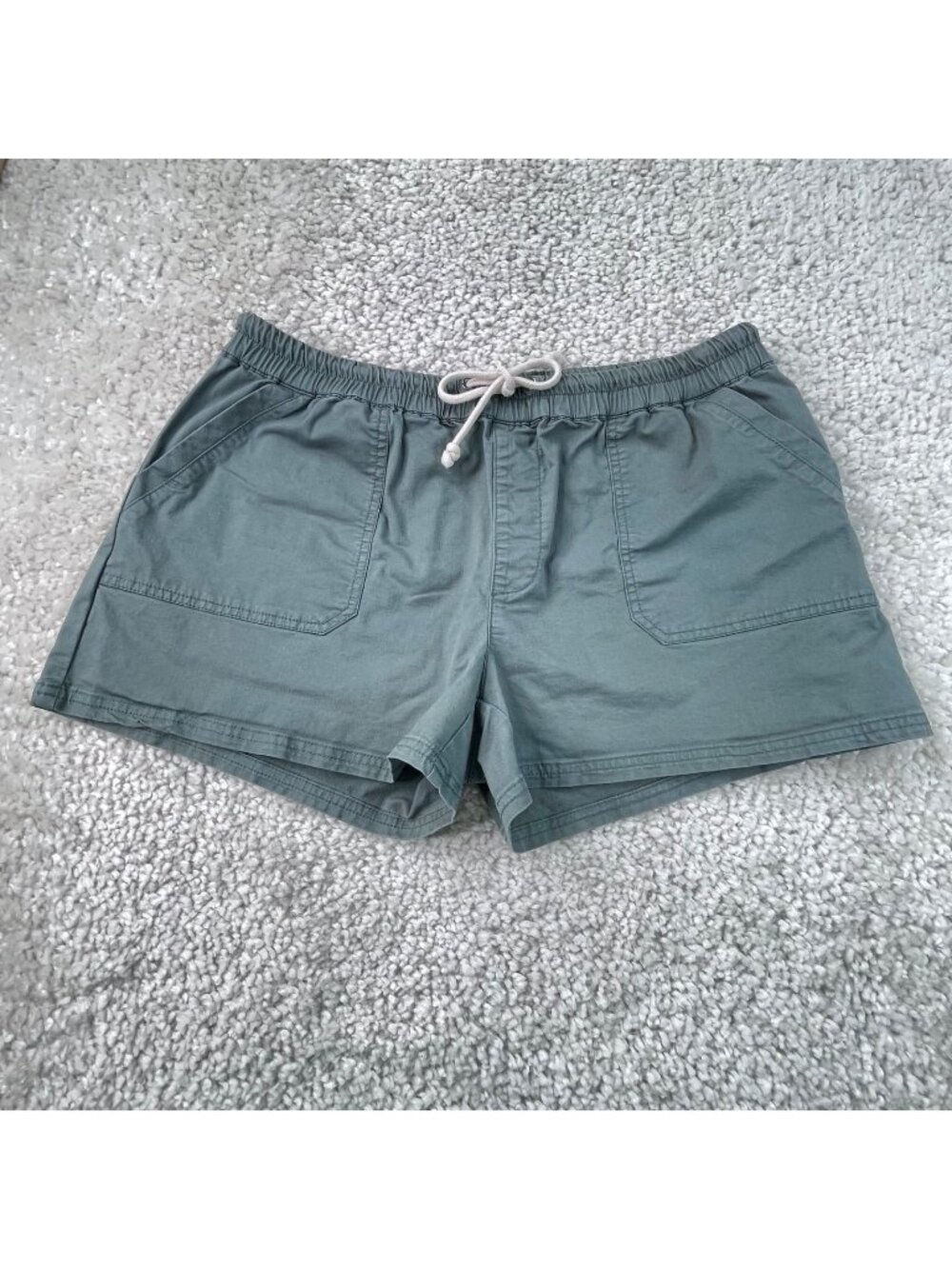 Pact Women's Blue Green Drawstring Shorts